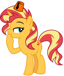 Size: 1024x1220 | Tagged: safe, artist:emeraldblast63, imported from derpibooru, sunset shimmer, unicorn, doctor who, fez, hat