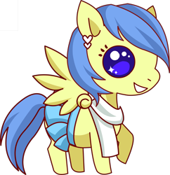 Size: 4500x4655 | Tagged: safe, artist:artix entertainment, artist:jemini, imported from derpibooru, oc, oc only, oc:starlight dazzle bright, pegasus, pony, .svg available, absurd resolution, chibi, cute, grin, pegasus oc, pony vs pony, raised hoof, smiling, solo, vector, wings