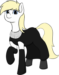 Size: 1459x1865 | Tagged: safe, artist:barhandar, imported from ponybooru, oc, oc only, oc:aryanne, earth pony, pony, blonde, blonde mane, blonde tail, blue eyes, clothes, dress, female, looking at you, mare, nazi, ponybooru collab 2021, raised leg, simple background, solo, transparent background