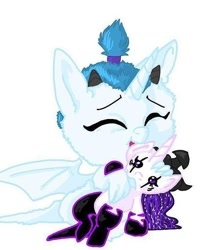 Size: 498x624 | Tagged: safe, alternate version, artist:_goddesskatie_, imported from derpibooru, oc, oc only, alicorn, bat pony, bat pony alicorn, pony, bat wings, blushing, eyes closed, female, filly, horn, open mouth, plushie, simple background, white background, wings