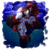 Size: 2449x2449 | Tagged: safe, artist:mediasmile666, imported from derpibooru, oc, oc only, pegasus, pony, bush, cloud, ear piercing, female, flying, glowing eyes, high res, mare, moon, night, night sky, piercing, sky, solo, spread wings, wings