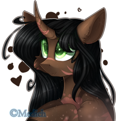 Size: 2396x2502 | Tagged: safe, artist:mediasmile666, imported from derpibooru, oc, oc only, pony, unicorn, bust, coat markings, curved horn, female, high res, horn, mare, simple background, solo, transparent background