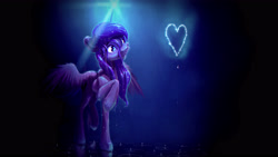 Size: 3827x2153 | Tagged: safe, artist:itssim, imported from derpibooru, princess luna, alicorn, pony, blue eyes, heart, high res, magic, night, rain, solo, wings