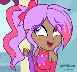 Size: 1558x1448 | Tagged: safe, artist:skyfallfrost, imported from derpibooru, oc, oc only, equestria girls, bare shoulders, clothes, shirt, sleeveless, solo