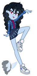 Size: 1096x2222 | Tagged: safe, artist:skyfallfrost, imported from derpibooru, oc, oc only, oc:skyfall frost, equestria girls, clothes, converse, jacket, shoes, simple background, skirt, solo, transparent background