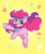 Size: 1223x1464 | Tagged: safe, artist:colorfulcolor233, artist:oofycolorful, imported from derpibooru, pinkie pie, earth pony, pony, cute, diapinkes, female, happy, happy birthday, heart, mare, open mouth, ponk, simple background, smiling, starry eyes, stars, wingding eyes