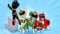 Size: 1280x720 | Tagged: safe, artist:sparkyler, imported from derpibooru, bakuryuu sentai abaranger, black ranger, chouriki sentai ohranger, dragon dagger, gekisou sentai carranger, gosei sentai dairanger, green ranger, kyoryu sentai zyuranger, mighty morphin power rangers, power rangers, power rangers dino thunder, power rangers turbo, power rangers zeo, red ranger, tommy oliver, tommy oliver (power rangers), white ranger