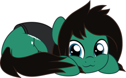 Size: 5000x3074 | Tagged: safe, artist:jhayarr23, imported from derpibooru, earth pony, pony, :3, bring me the horizon, clothes, commission, looking at you, looking back, looking back at you, lying down, male, ponified, prone, shirt, simple background, stallion, t-shirt, tom sykes, transparent background, ych result