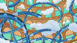 Size: 1280x720 | Tagged: safe, imported from derpibooru, screencap, grannies gone wild, background, cloud, las pegasus, no pony, scenery, scenic ponyville, wild blue yonder