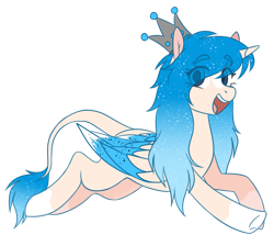 Size: 1280x1148 | Tagged: safe, artist:lynesssan, imported from derpibooru, oc, oc only, oc:iris, alicorn, pony, crown, female, jewelry, mare, regalia, simple background, solo, transparent background, two toned wings, wings