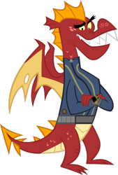 Size: 900x1329 | Tagged: safe, artist:ponygamer2020, artist:thesharp0ne, imported from derpibooru, garble, dragon, fallout equestria, dragon quest, absurd resolution, clothes, dragon wings, dragons wearing clothes, fallout, jumpsuit, looking at you, male, pipboy, simple background, smiling, smiling at you, solo, spread wings, teenaged dragon, transparent background, vault suit, vector, wings