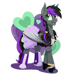 Size: 3200x3200 | Tagged: safe, artist:willoillo, imported from derpibooru, oc, oc only, oc:candlelight sonata, bat pony, pony, bat pony oc, bat wings, heterochromia, high res, wings