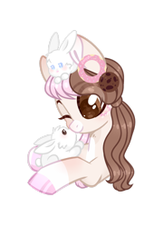 Size: 1280x1881 | Tagged: safe, artist:lilywolfpie, artist:lilywolfpie-yt, imported from derpibooru, oc, oc only, oc:bunny bonbon, earth pony, pony, rabbit, animal, female, mare, simple background, solo, transparent background