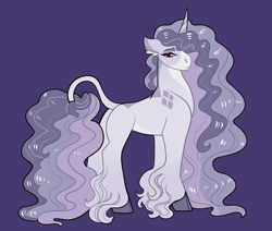 Size: 2600x2200 | Tagged: safe, artist:loryska, imported from derpibooru, oc, oc only, pony, unicorn, female, high res, mare, offspring, parent:king sombra, parent:rarity, parents:sombrarity, solo, unshorn fetlocks