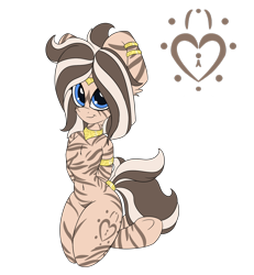 Size: 1280x1384 | Tagged: safe, artist:k-kopp, imported from derpibooru, oc, oc only, oc:kamba zahra, semi-anthro, zebra, armlet, chest fluff, clothes, cutie mark, ear fluff, ear piercing, earring, female, jewelry, kneesocks, looking at you, necklace, no source available, piercing, reference sheet, ring, smiling, smiling at you, socks, solo, stripes, tail, tail ring