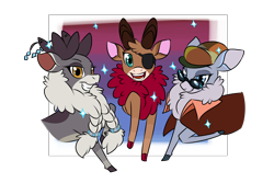 Size: 1800x1200 | Tagged: safe, artist:redahfuhrerking, imported from derpibooru, oc, oc only, deer, reindeer, them's fightin' herds, community related, eyepatch, palette, velvet (tfh)