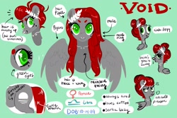 Size: 2048x1366 | Tagged: safe, artist:opalacorn, imported from derpibooru, oc, oc only, oc:void, pegasus, pony, blushing, breath, derp, ear piercing, earring, jewelry, looking at you, nose piercing, nose ring, piercing, reference sheet, smiling, solo, spread wings, unamused, wings