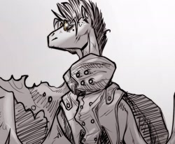 Size: 2048x1685 | Tagged: safe, artist:opalacorn, imported from derpibooru, pony, ponified, sketch, solo, sunglasses, trigun, vash the stampede