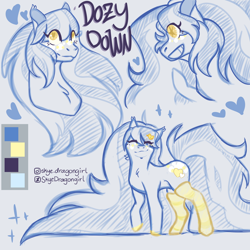 Size: 3000x3000 | Tagged: safe, artist:skyedragongirl, imported from derpibooru, oc, oc only, oc:dozy down, earth pony, pony, female, high res, mare, reference sheet, solo