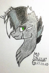 Size: 1176x1764 | Tagged: safe, artist:mudmee-thai, imported from derpibooru, oc, oc only, earth pony, pony, chest fluff, ear fluff, earth pony oc, signature, smiling, solo, traditional art