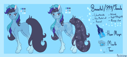 Size: 6236x2834 | Tagged: safe, artist:mudmee-thai, imported from derpibooru, oc, oc only, crystal pony, pony, unicorn, female, horn, mare, reference sheet, signature, smiling, solo, unicorn oc