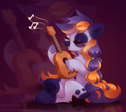 Size: 3628x3236 | Tagged: safe, artist:dedfriend, imported from derpibooru, oc, oc only, earth pony, pony, earth pony oc, high res, musical instrument, solo, zoom layer