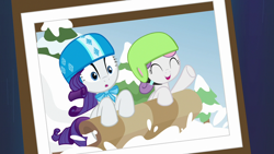 Size: 1280x720 | Tagged: safe, imported from derpibooru, screencap, rarity, sweetie belle, forever filly, cute, diasweetes, female, raribetes, toboggan