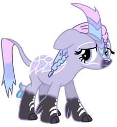 Size: 1024x1114 | Tagged: safe, alternate version, artist:agdapl, imported from derpibooru, oc, oc only, kirin, background removed, base used, braid, cloven hooves, eyelashes, horn, kirin oc, leonine tail, simple background, solo, transparent background, worried