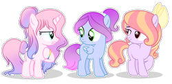 Size: 1904x927 | Tagged: safe, artist:starshine-sentryyt, imported from derpibooru, earth pony, pegasus, pony, unicorn, bow, female, filly, hair bow, simple background, transparent background