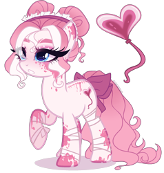 Size: 1900x2000 | Tagged: safe, artist:gihhbloonde, imported from derpibooru, oc, oc only, earth pony, pony, bow, female, magical lesbian spawn, mare, offspring, parent:nurse redheart, parent:pinkie pie, simple background, solo, tail bow, transparent background