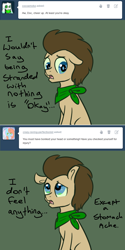 Size: 650x1302 | Tagged: safe, artist:toadstool-prancer, imported from derpibooru, doctor whooves, time turner, oc, oc:tantamount, pony, disguise, disguised changeling, solo, tantamount time turner