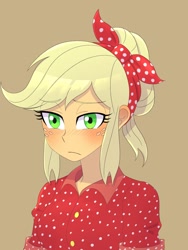 Size: 1620x2160 | Tagged: safe, artist:haibaratomoe, imported from derpibooru, applejack, equestria girls, equestria girls series, five to nine, blushing, country applejack, cute, doodle, female, jackabetes, solo