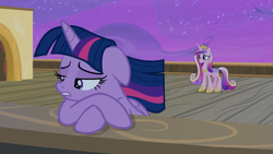 Size: 1920x1080 | Tagged: safe, imported from derpibooru, screencap, princess cadance, twilight sparkle, alicorn, pony, once upon a zeppelin, season 7, duo, duo female, female, sisters-in-law, twilight sparkle (alicorn)