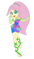 Size: 1280x2198 | Tagged: safe, artist:gouhlsrule, artist:yaya54320bases, imported from derpibooru, fluttershy, fairy, human, equestria girls, alternate hairstyle, barefoot, barely eqg related, base used, clothes, crossover, dress, ear piercing, earring, enchantix, feet, gloves, jewelry, long gloves, long hair, open mouth, piercing, ponytail, purple dress, simple background, transparent background, winx, winx club, winxified