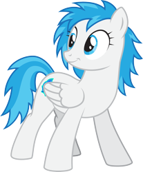 Size: 2107x2547 | Tagged: safe, artist:lightning stripe, derpibooru exclusive, imported from derpibooru, oc, oc only, oc:snow fury, pegasus, pony, 2017, blue, blue eyes, blue hair, blue mane, cutie mark, female, high res, mare, request, requested art, show accurate, simple background, solo, transparent background, white, white coat, wings