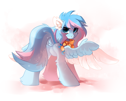 Size: 2500x2000 | Tagged: safe, artist:zlatavector, imported from derpibooru, oc, oc only, oc:perina, pegasus, pony, butt, ear fluff, featureless crotch, female, high res, looking at you, looking back, looking back at you, mare, neckerchief, plot, rear view, solo, spread legs, spread wings, spreading, trade, two toned wings, wings