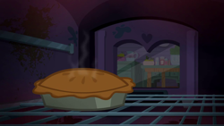 Size: 1280x720 | Tagged: safe, imported from derpibooru, screencap, on your marks, season 6, background, food, kitchen, liminal space, no pony, oven, pie, scenic ponyville