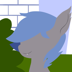 Size: 1080x1080 | Tagged: safe, artist:melodiousmarci, edit, imported from twibooru, oc, oc:nocturnal pike, bat pony, pony, fanfic:the long and short of it, commission, image, mouth hold, png, simple background, solo, your character here