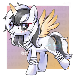 Size: 2150x2200 | Tagged: safe, artist:helithusvy, artist:thanhvy15599, imported from derpibooru, oc, oc only, oc:sanria light, pony, unicorn, base used, commission, fake alicorn, fake wings, female, high res, horn, mare, solo, unicorn oc