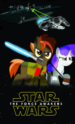 Size: 1205x1985 | Tagged: safe, artist:ejlightning007arts, imported from derpibooru, button mash, sweetie belle, colt, female, male, mare, poster, star wars, star wars: the force awakens