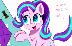 Size: 3859x2480 | Tagged: safe, artist:cxynbl, imported from derpibooru, starlight glimmer, pony, unicorn, cute, dialogue, female, glimmerbetes, happy, high res, kite, mare, open mouth, solo, that pony sure does love kites