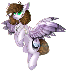 Size: 2132x2236 | Tagged: safe, artist:mediasmile666, imported from derpibooru, oc, oc only, pegasus, pony, bandage, colored wings, female, high res, jewelry, mare, pendant, simple background, solo, spread wings, transparent background, wings