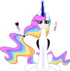 Size: 1280x1303 | Tagged: safe, artist:helenosprime, imported from derpibooru, oc, oc only, oc:helenos, alicorn, pony, champagne glass, female, glass, magic, mare, simple background, solo, transparent background, wine glass