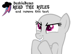 Size: 960x720 | Tagged: safe, artist:kingbases, imported from derpibooru, oc, oc only, earth pony, pony, bald, base, earth pony oc, eyelashes, grin, simple background, smiling, solo, transparent background