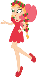 Size: 281x582 | Tagged: safe, artist:selenaede, artist:user15432, imported from derpibooru, red roses, fairy, human, equestria girls, barely eqg related, base used, clothes, crossover, dress, equestria girls style, equestria girls-ified, fairy wings, fairyized, floral head wreath, flower, flower in hair, hand on hip, jewelry, necklace, rainbow magic (series), red dress, red shoes, red wings, rose, ruby the red fairy, shoes, solo, wings