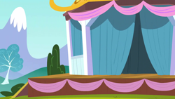 Size: 1280x720 | Tagged: safe, imported from derpibooru, screencap, filli vanilli, season 4, background, gazebo, no pony, ponyville, scenic ponyville