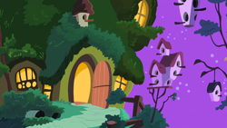 Size: 1280x720 | Tagged: safe, imported from derpibooru, screencap, filli vanilli, season 4, background, fluttershy's cottage, night, no pony, scenic ponyville