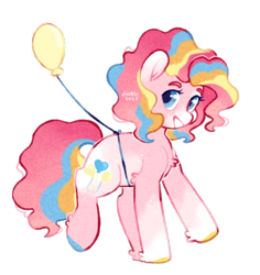 Size: 600x636 | Tagged: safe, artist:foxklt, imported from derpibooru, pinkie pie, earth pony, pony, alternate design, balloon, party balloon, solo