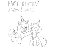 Size: 640x480 | Tagged: safe, oc, oc:filly anon, oc:venanon, birthday, boop, cute, female, filly