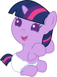 Size: 960x1307 | Tagged: safe, artist:mighty355, imported from derpibooru, twilight sparkle, pony, unicorn, baby, baby eyes, baby pony, babylight sparkle, cooing, cute, cute baby, diaper, diapered, female, filly, filly twilight sparkle, infant, infant twilight, newborn, newborn baby, newborn filly, newborn foal, newborn infant, open mouth, open smile, smiling, vector, white diaper, younger